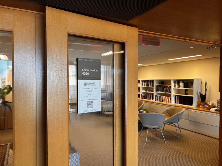 The door to the Office of Career Services.