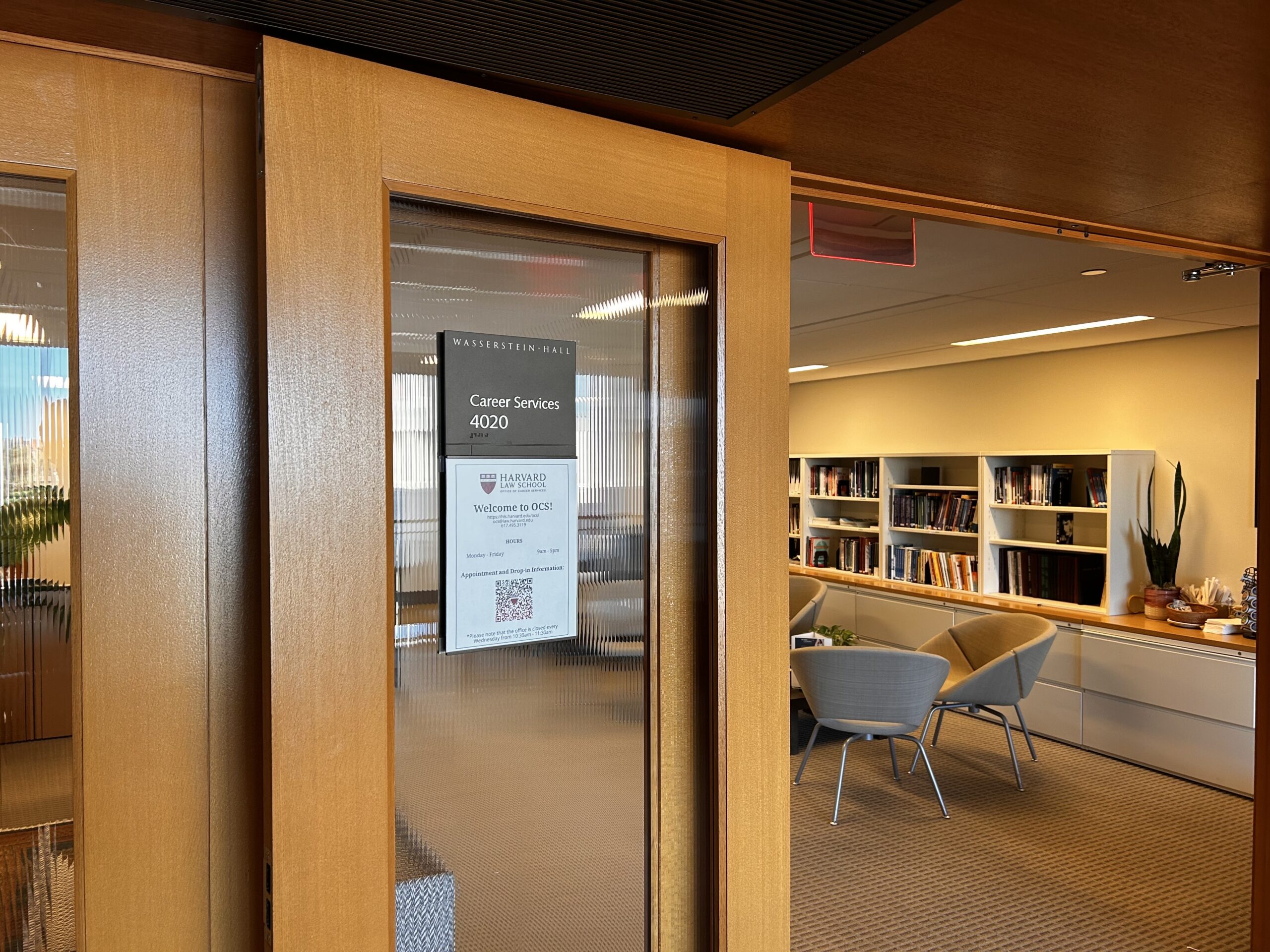 The door to the Office of Career Services.