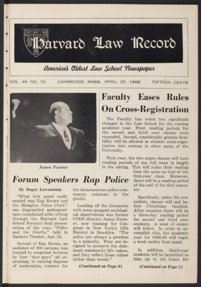 Front page, April 25, 1968