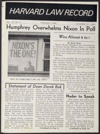 Front page, October 31, 1968
