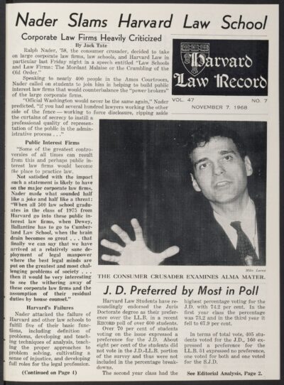 Front page, November 7, 1968