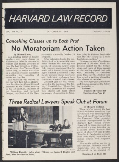 Front page, October 9, 1969