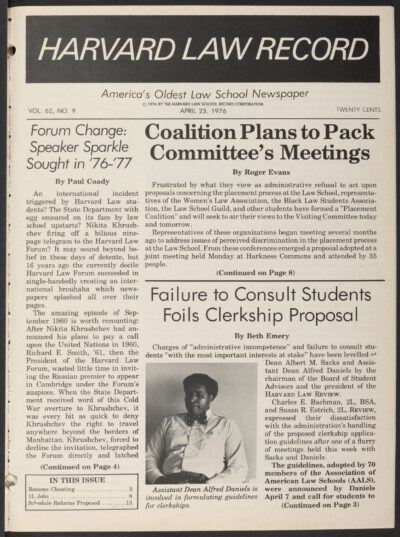 Front page, April 23, 1976
