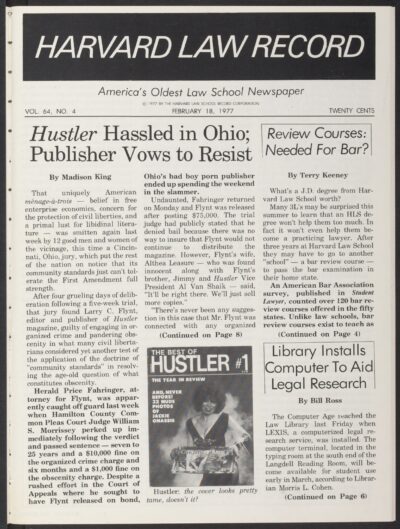 Front page, April 18, 1977