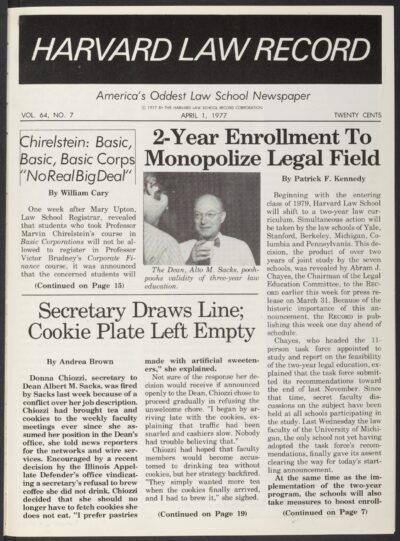 Front page, April 1, 1977