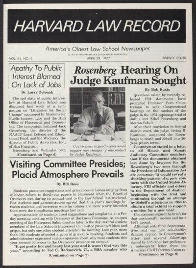 Front page, April 29, 1977