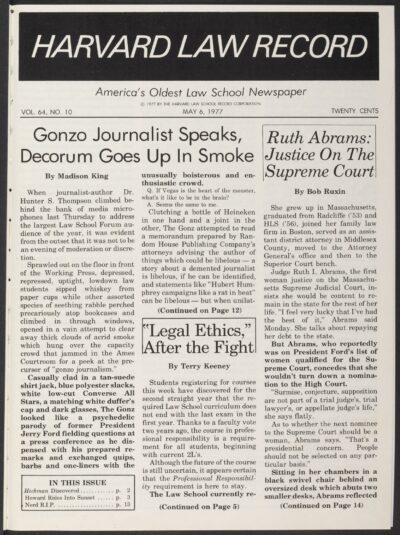 Front page, May 6, 1977
