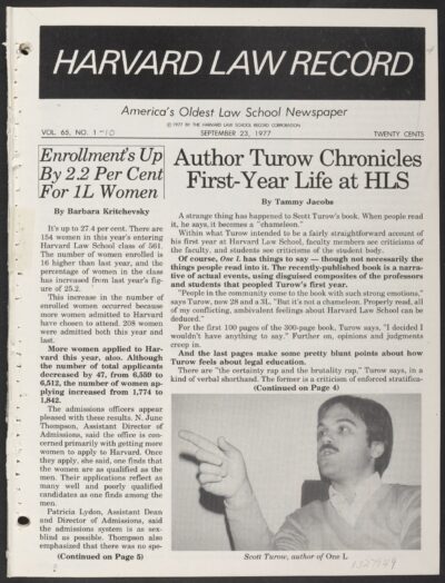 Front page, September 23, 1977