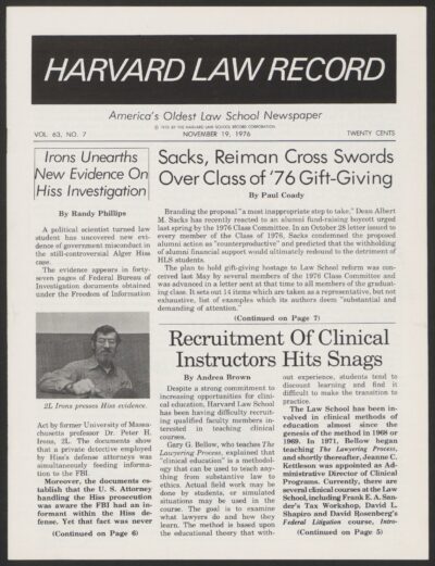 Front page, November 19, 1976