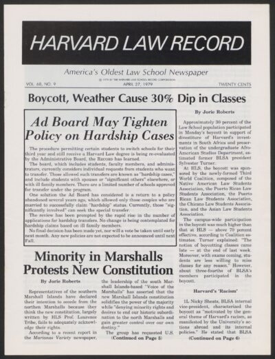 Front page, April 27, 1979