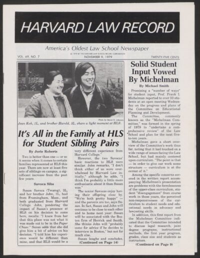 Front page, November 9, 1979
