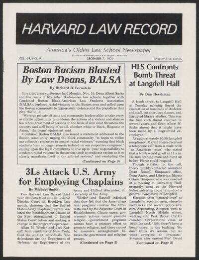 Front page, December 7, 1979