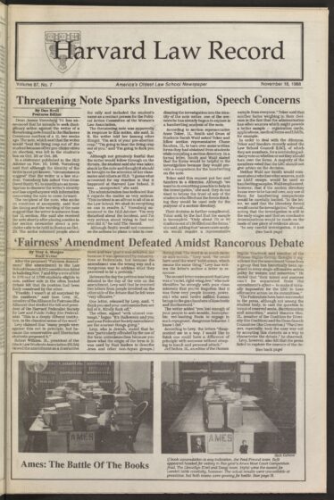 Front page, November 18, 1988