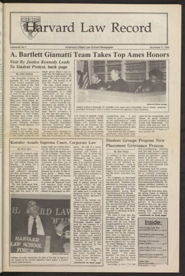 Front page, November 17, 1989