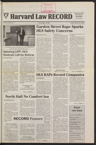 Front page, March 19, 1999