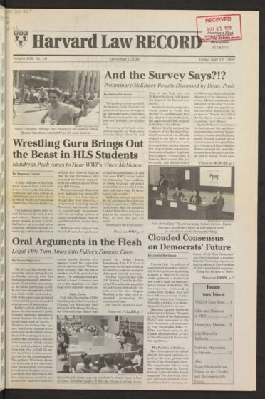 Front page, April 23, 1999
