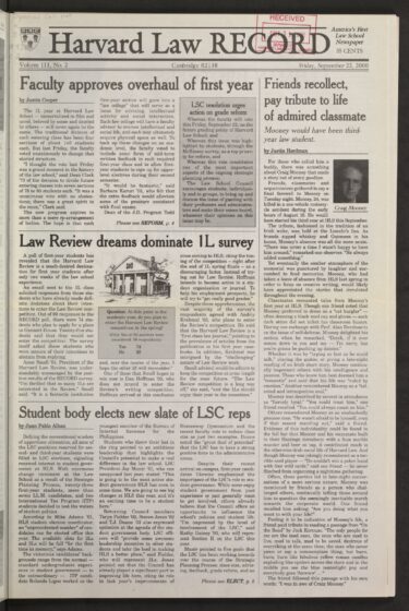 Front page, September 22, 2000