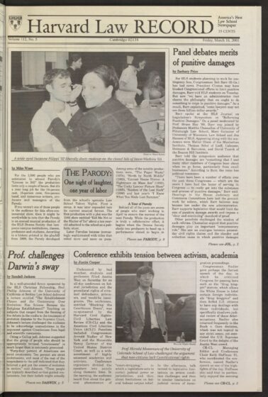 Front page, March 16, 2001