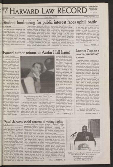 Front page, April 13, 2001