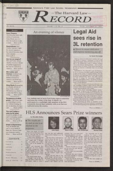 Front page, September 21, 2001
