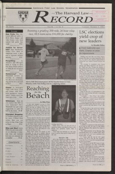 Front page, October 4, 2001