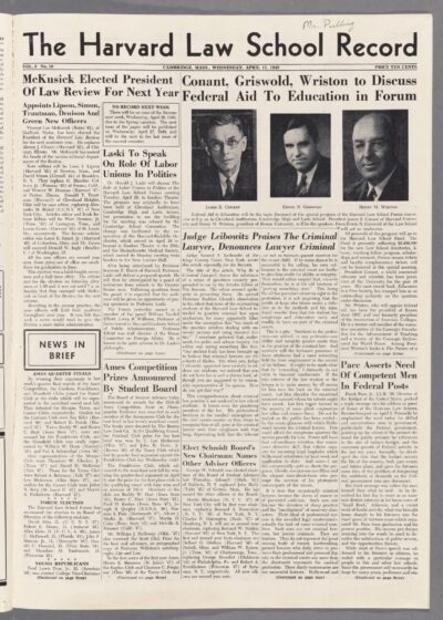 Front page, April 13, 1949