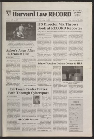 Front page, December 4, 1998