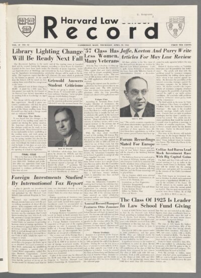 Front page, April 29, 1954