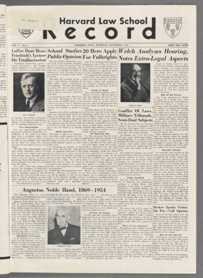 Front page, November 4, 1954