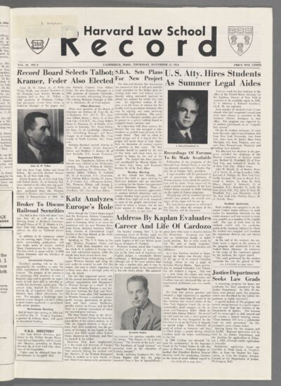 Front page, November 18, 1954